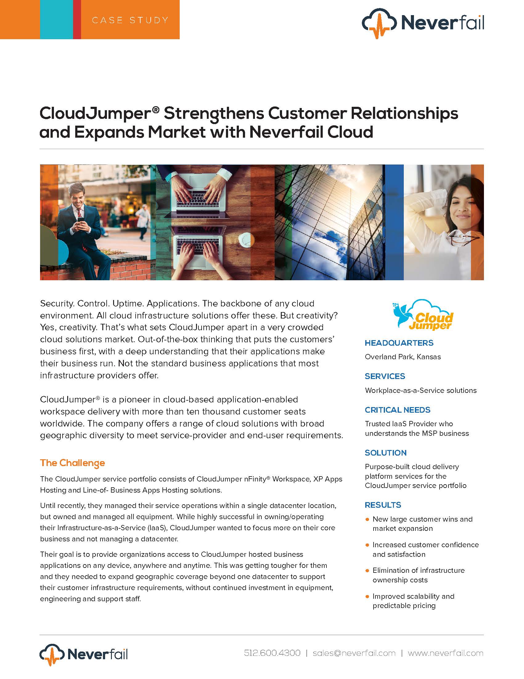 Case Study: CloudJumper uses Neverfail Cloud hosting services