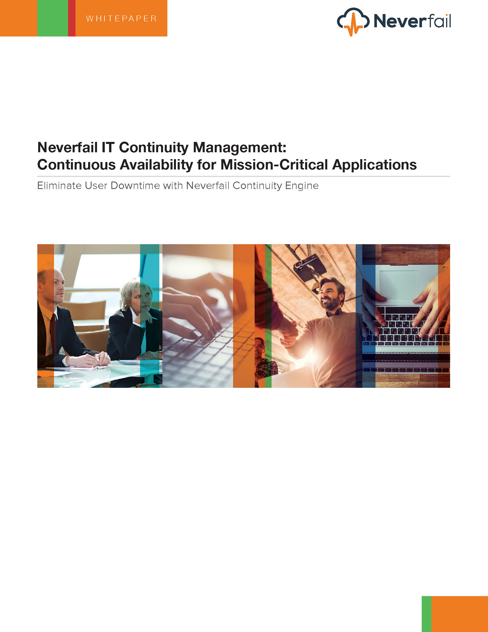 White paper cover for Neverfail's IT Continuity Management White Paper