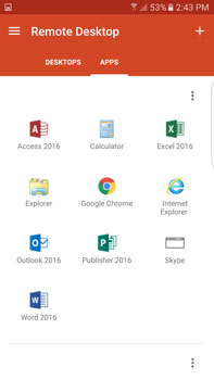 Workspaces WaaS remote desktop on smartphone