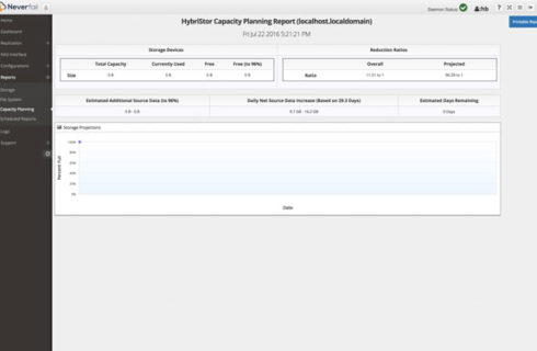 HybriStor Capacity Planning Report