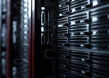 Server racks in a datacenter